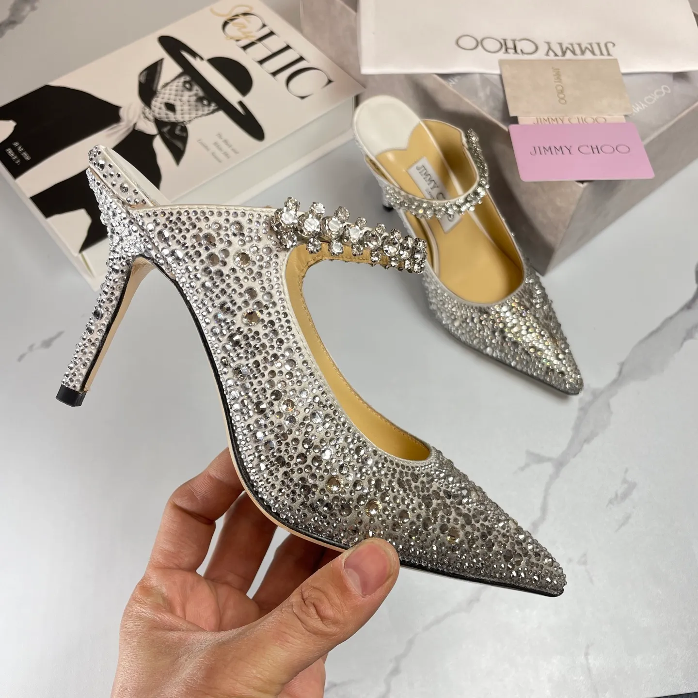 👟👟Ex-factory price 680👟👟 Jimmy Choo BING 65 diamond high heels 35-40 (41 42 43 customized)